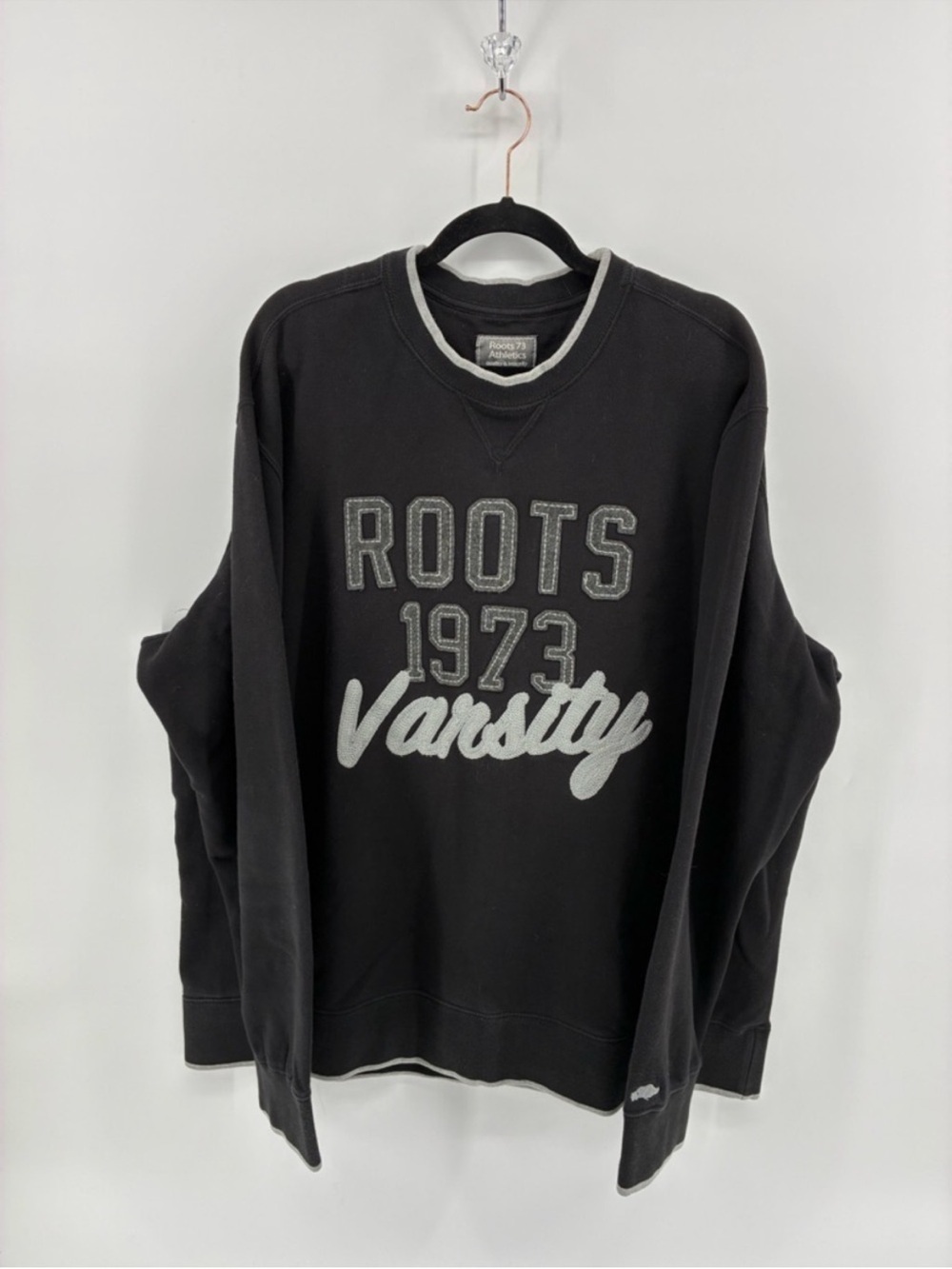 Roots Varsity 1973 Men's Black Crewneck Sweater